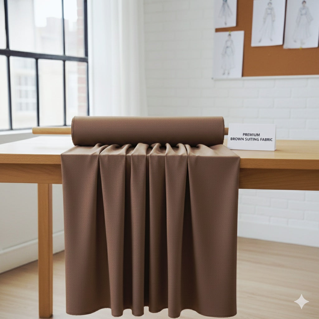 Premium Wash & Wear Medium Gents Suiting Fabric - Wrinkle-Resistant Drape