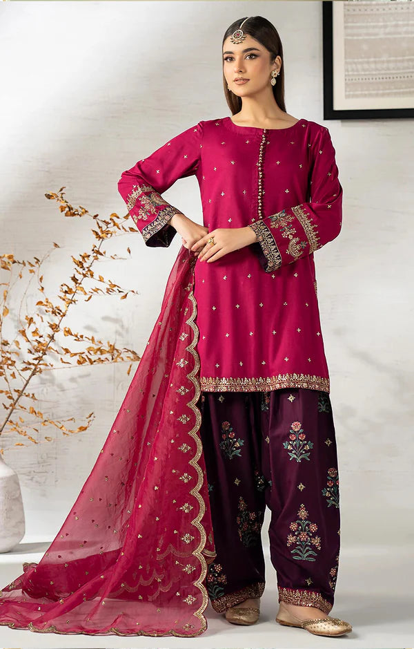 MARIA.B Silk Printed 3-Piece Unstitched Dress