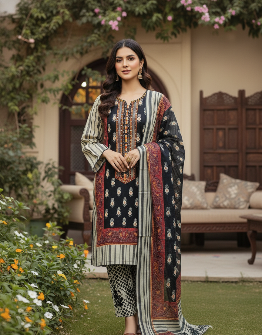 Modern Fusion 3-Piece Printed Suit