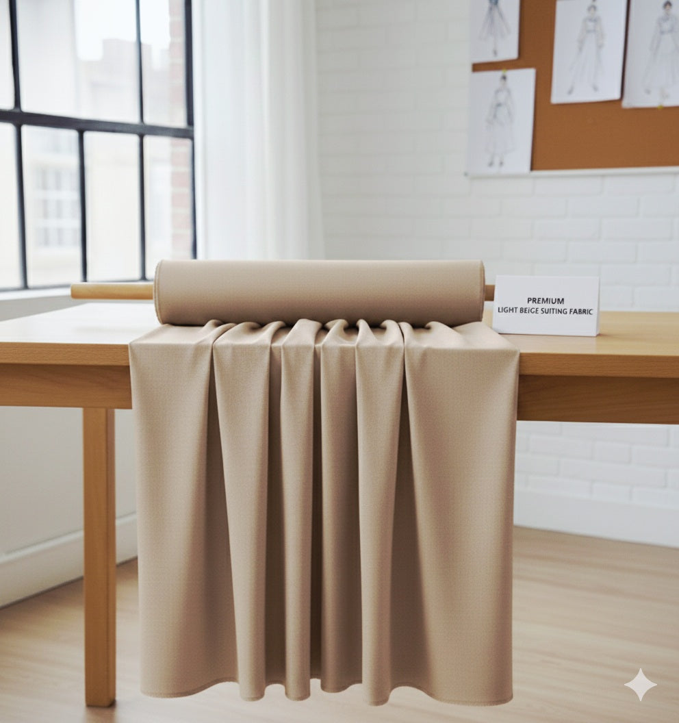 Premium Wash & Wear Medium Gents Suiting Fabric - Wrinkle-Resistant Drape