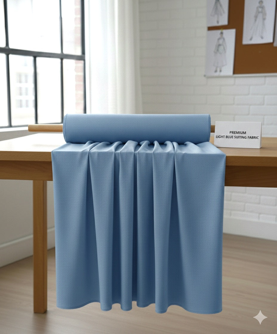 Premium Wash & Wear Medium Gents Suiting Fabric - Wrinkle-Resistant Drape