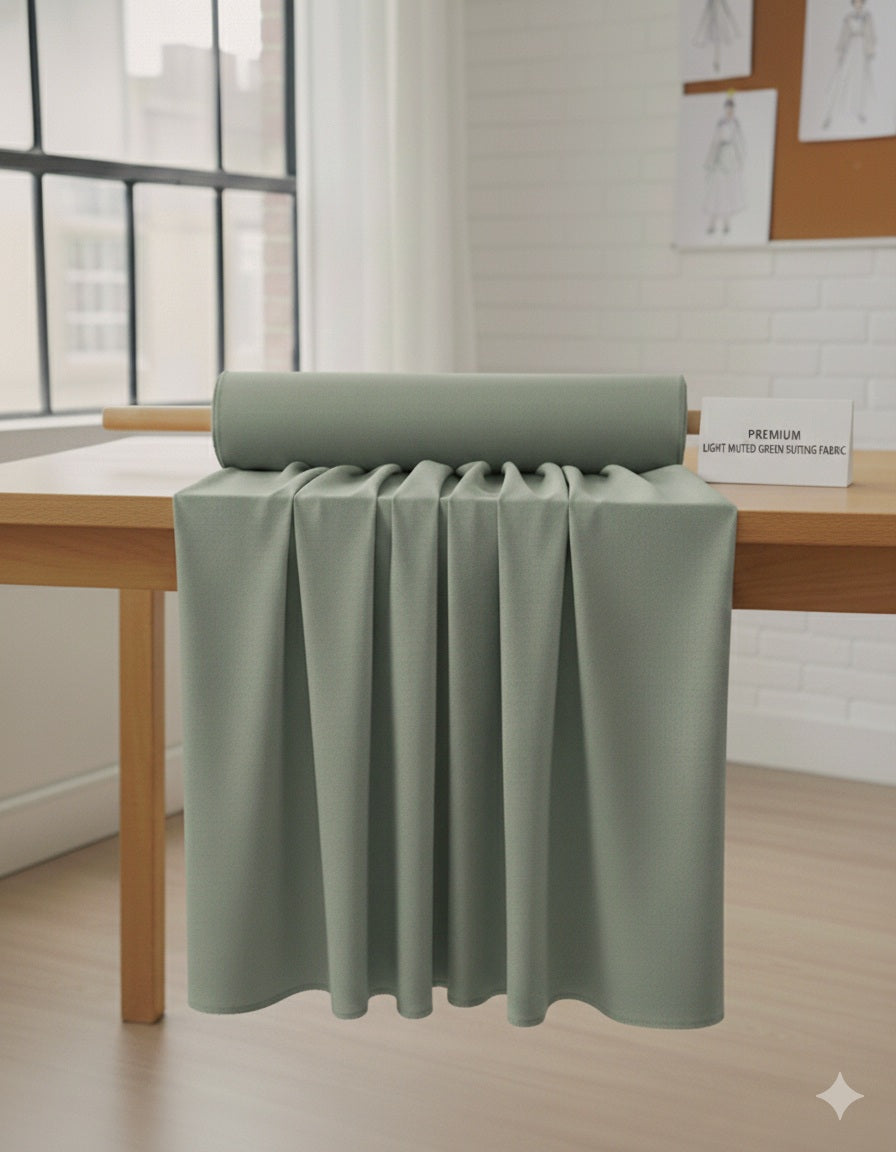 Premium Wash & Wear Medium Gents Suiting Fabric - Wrinkle-Resistant Drape