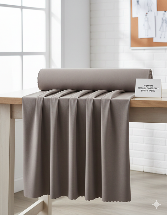 Premium Wash & Wear Medium Gents Suiting Fabric - Wrinkle-Resistant Drape