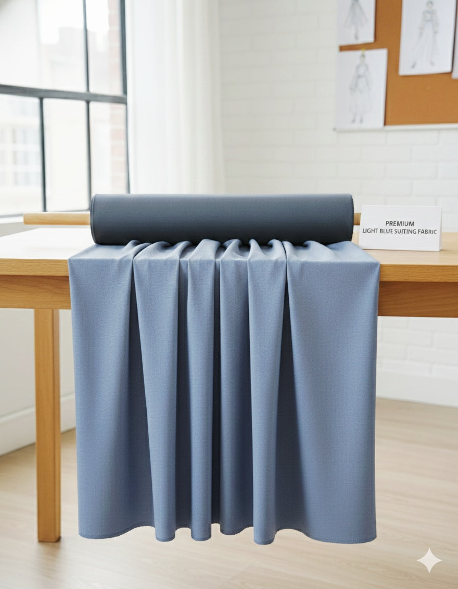 Premium Wash & Wear Medium Gents Suiting Fabric - Wrinkle-Resistant Drape