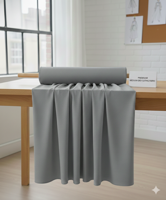 Premium Wash & Wear Medium Gents Suiting Fabric - Wrinkle-Resistant Drape