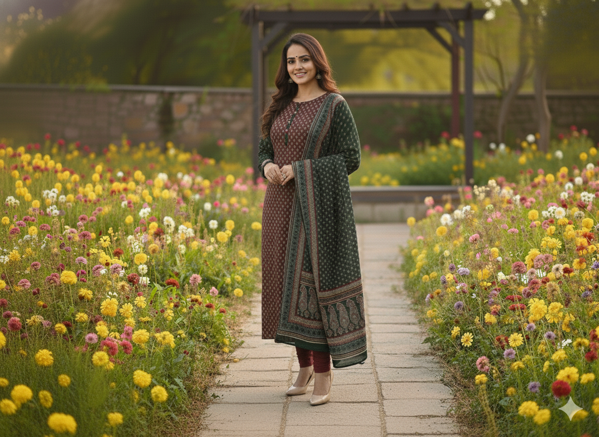 Elegant Khaddar 3-Piece Unstitched Suit with Designer Dupatta | Bin Saeed Brand