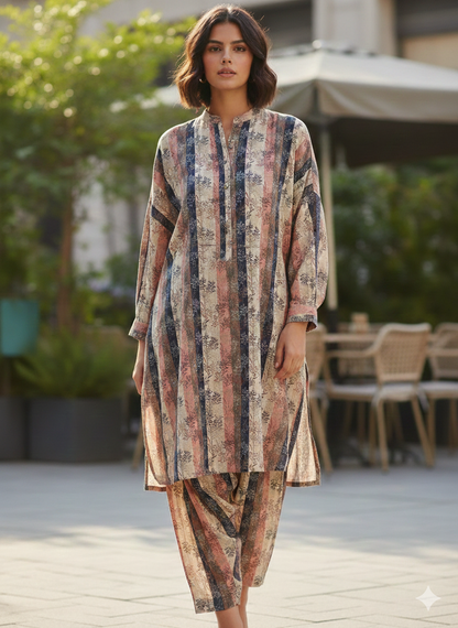Step out in style and comfort with our 'Winter Bloom' 3-Piece Khaddar suit.