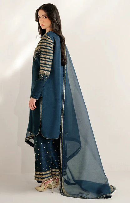 JAZMIN Raw Silk 3-Piece Unstitched Dress