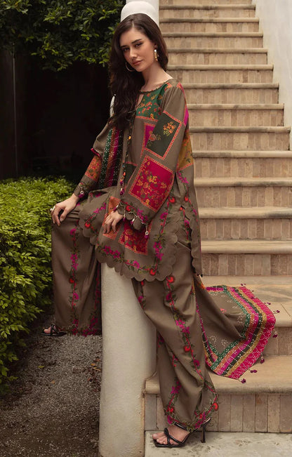 CHARIZMA Linen 3 Piece Printed Unstitched Dress