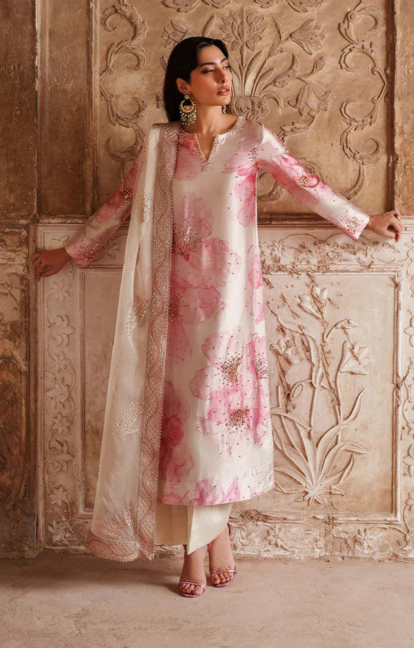 IZNIK Silk Pink 3-Piece Unstitched Dress