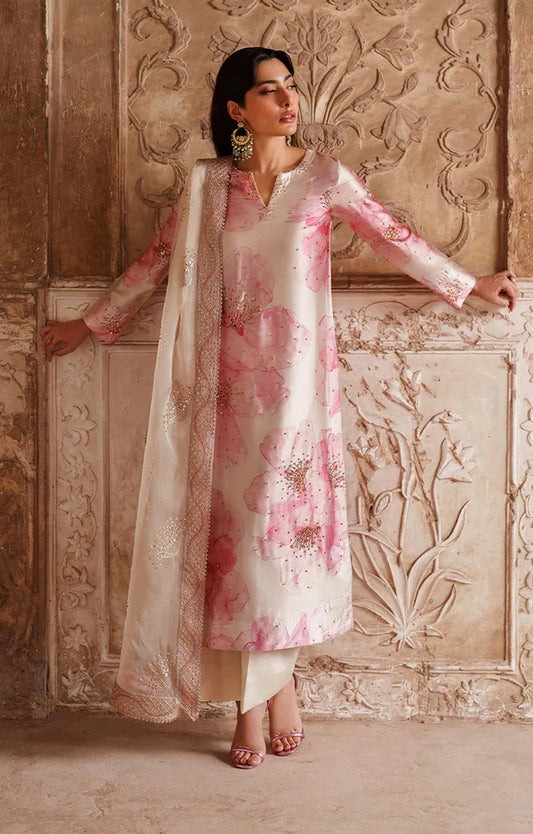 IZNIK Silk Pink 3-Piece Unstitched Dress