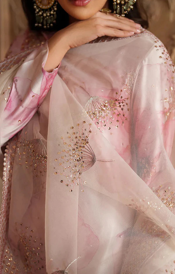 IZNIK Silk Pink 3-Piece Unstitched Dress