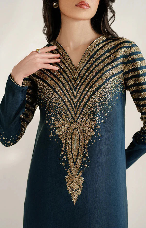 JAZMIN Raw Silk 3-Piece Unstitched Dress